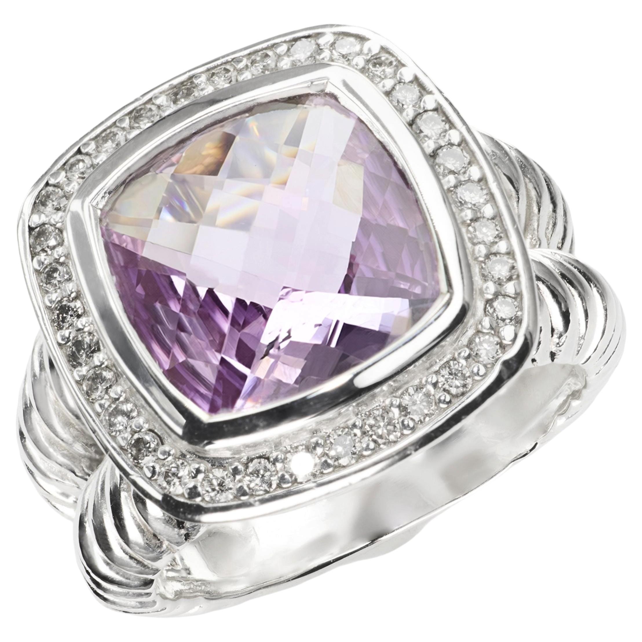 Bague « Cable » en argent sterling avec améthyste et diamants, David Yurman