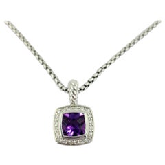 David Yurman Sterling Silver, Amethyst, & Diamond Petite Albion Necklace