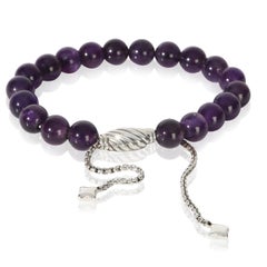 David Yurman Sterling Silver Amethyst Spiritual Bead Bracelet