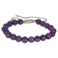 David Yurman Bracciale con perle spirituali in argento sterling e ametista