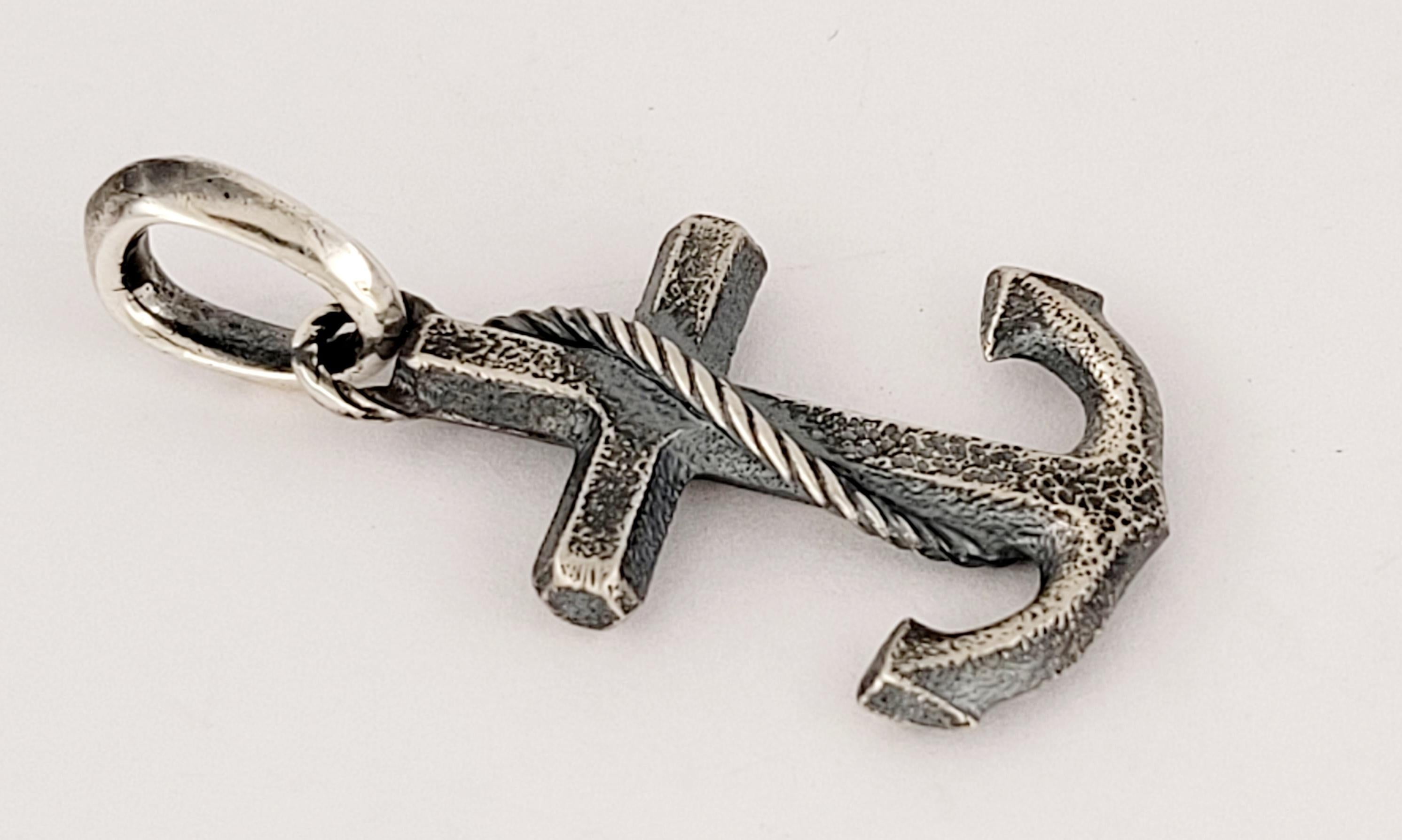David Yurman - Ciondolo con ancora in argento sterling - A. Silver in vendita 1