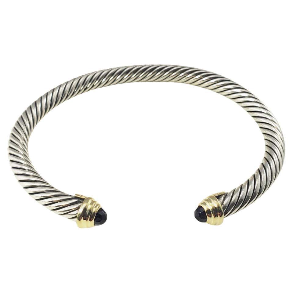 David Yurman Smoky Quartz and Gold Cable Bead Necklace For Sale at 1stDibs