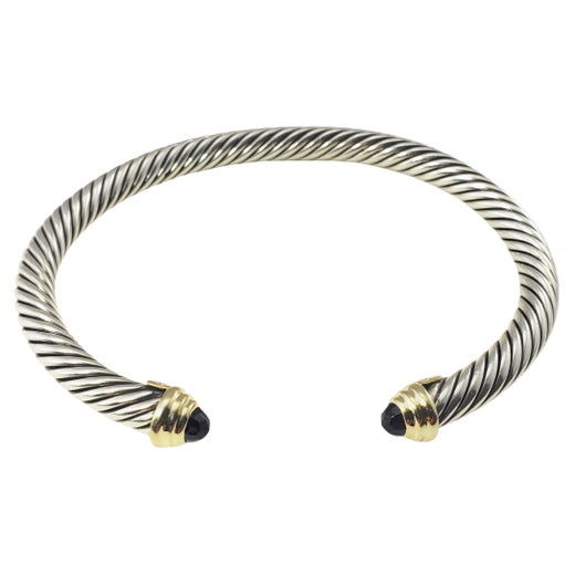 David Yurman Smoky Quartz and Gold Cable Bead Necklace For Sale at 1stDibs