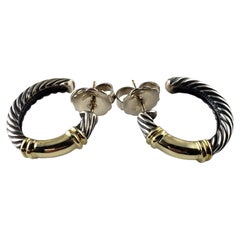 Metro-Ohrringe aus Sterlingsilber und 14 Karat Gelbgold von David Yurman