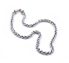 David Yurman Sterling Silver and 14 Karat Yellow Gold Wheat Chain