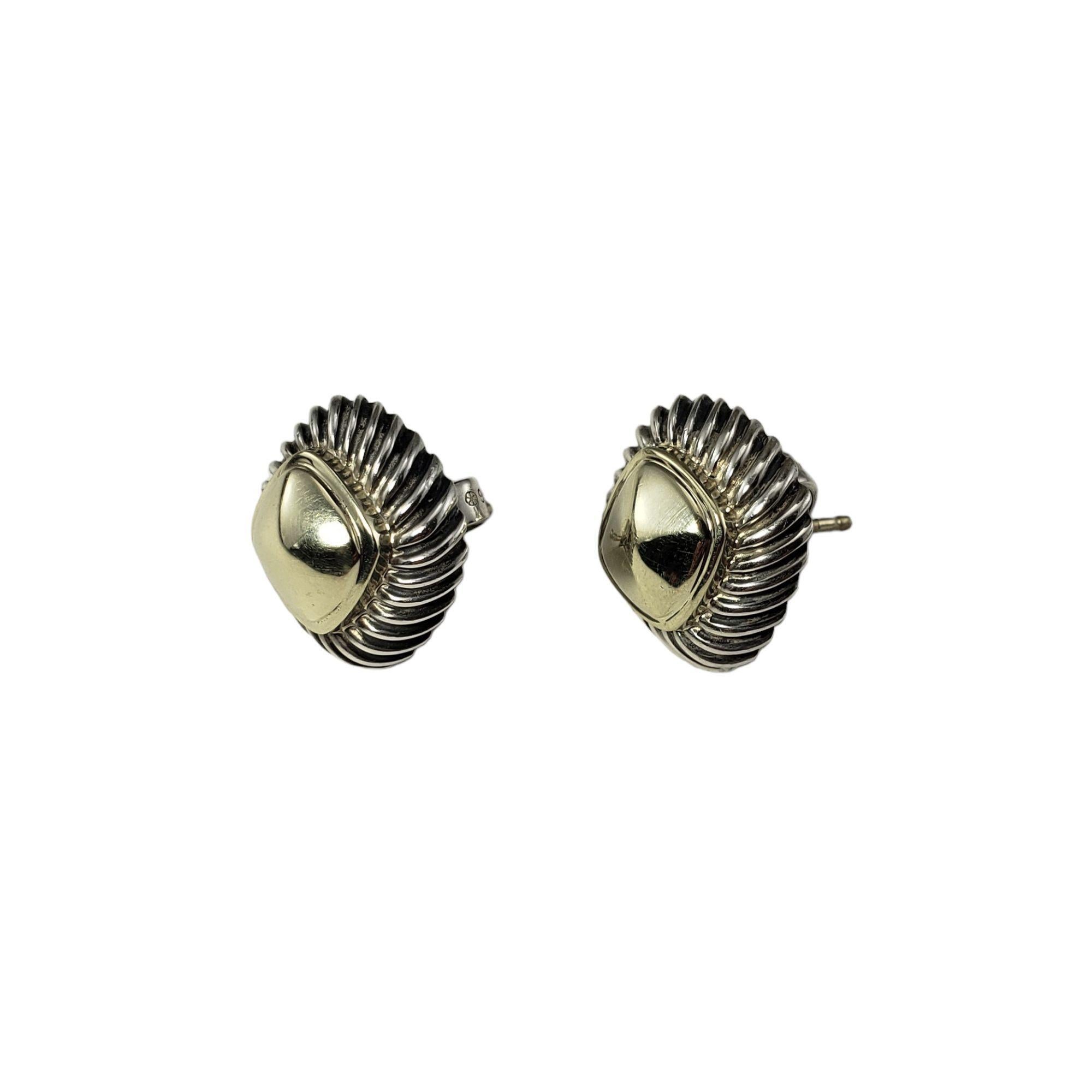 David Yurman Sterling Silver and 14K Yellow Gold Albion Earrings #15143 In Good Condition In Washington Depot, CT