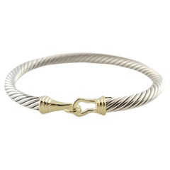 David Yurman Sterling Silver and 14K Yellow Gold Cable Bracelet #15829