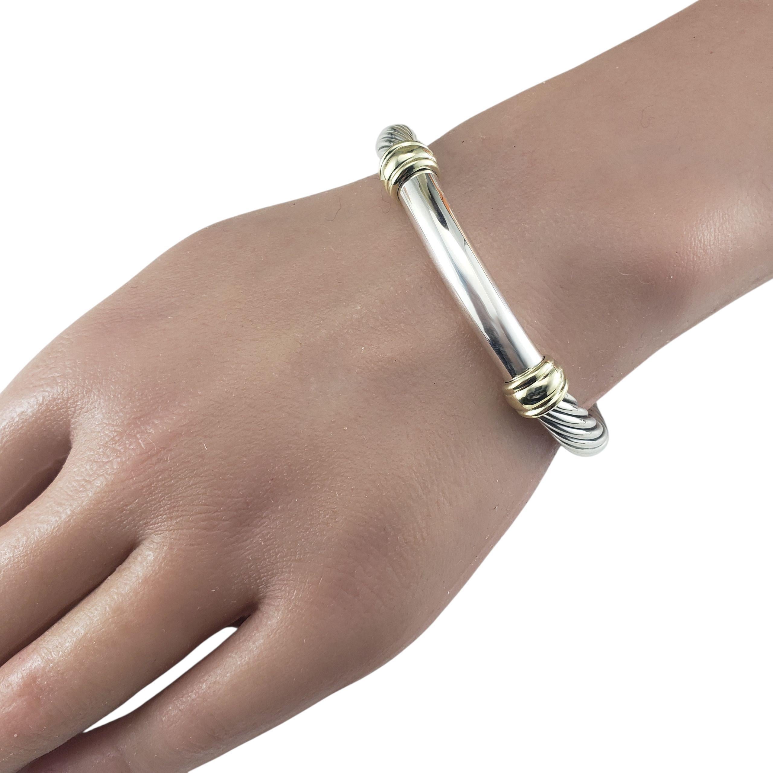 David Yurman Bracciale a Cavo in Argento e Oro Giallo 14K #23258 in vendita 2