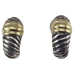 David Yurman Sterling Silver and 14K Yellow Gold Thoroughbred Earrings #24731