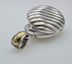 David Yurman Sterling Silver and 18 Karat Gold Portrait Box Locket