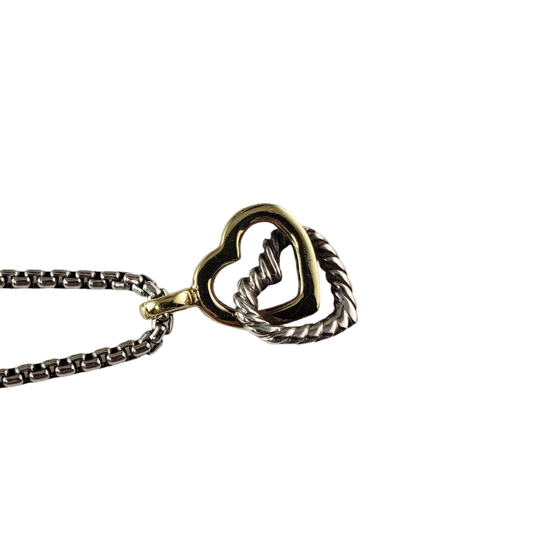 David Yurman: 18 Karat Gelbgold Doppelherz-Halskette aus Sterlingsilber 1