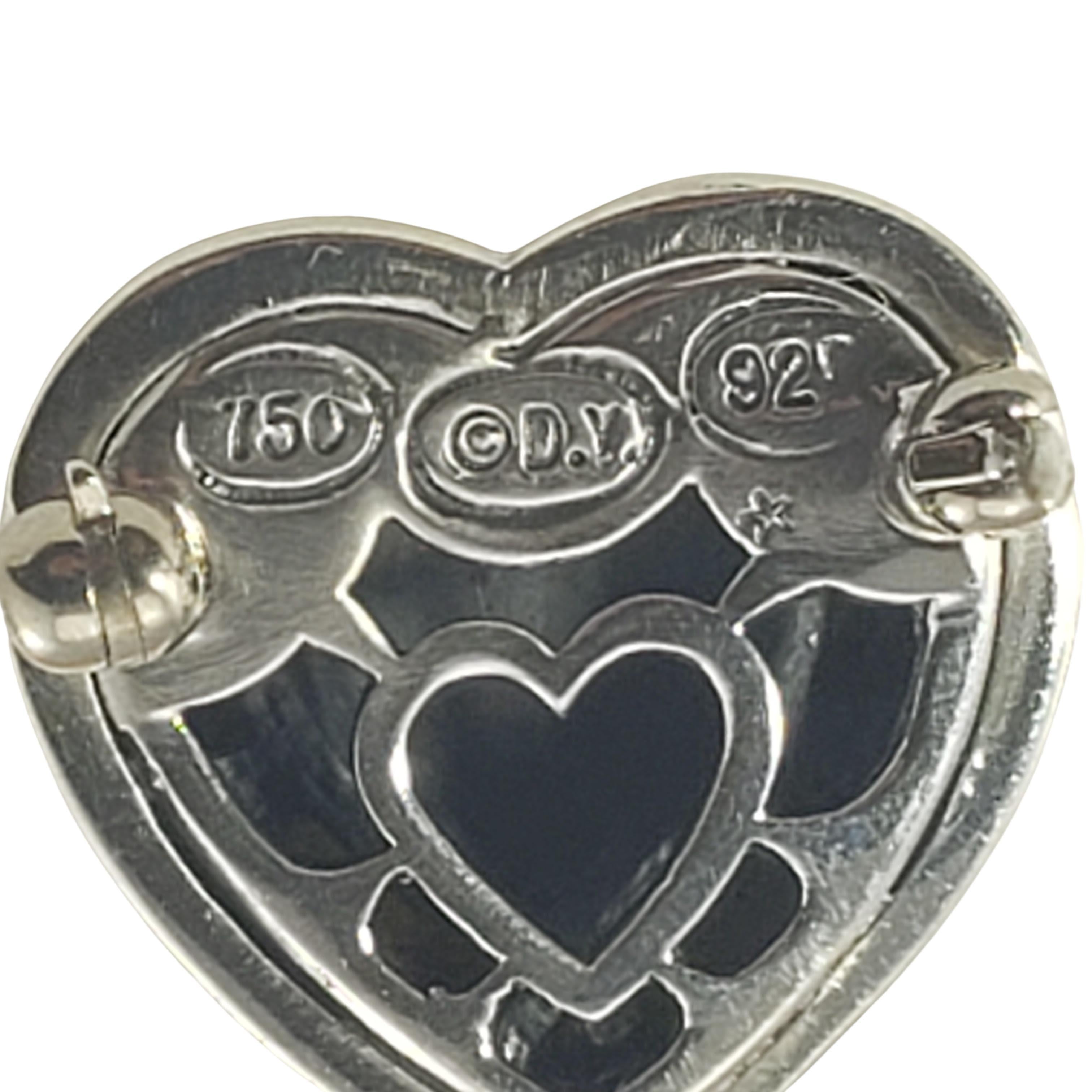 David Yurman Sterling Silver and 18 Karat Yellow Gold Heart Pin/Brooch In Good Condition For Sale In Washington Depot, CT