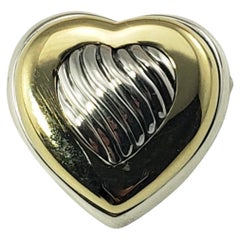 Used David Yurman Sterling Silver and 18 Karat Yellow Gold Heart Pin/Brooch