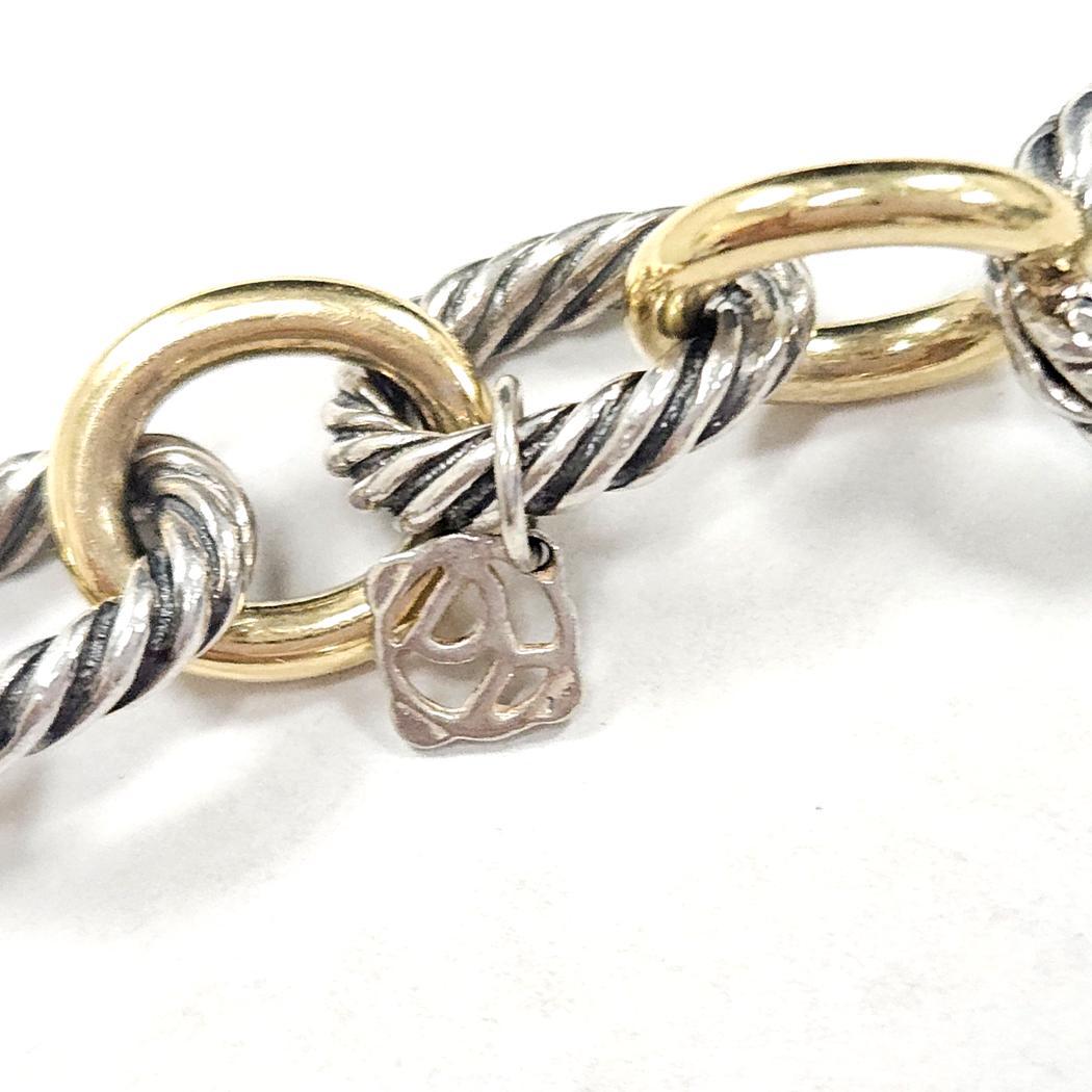 David Yurman - Collana ovale a maglie larghe in argento e oro 18k, 16