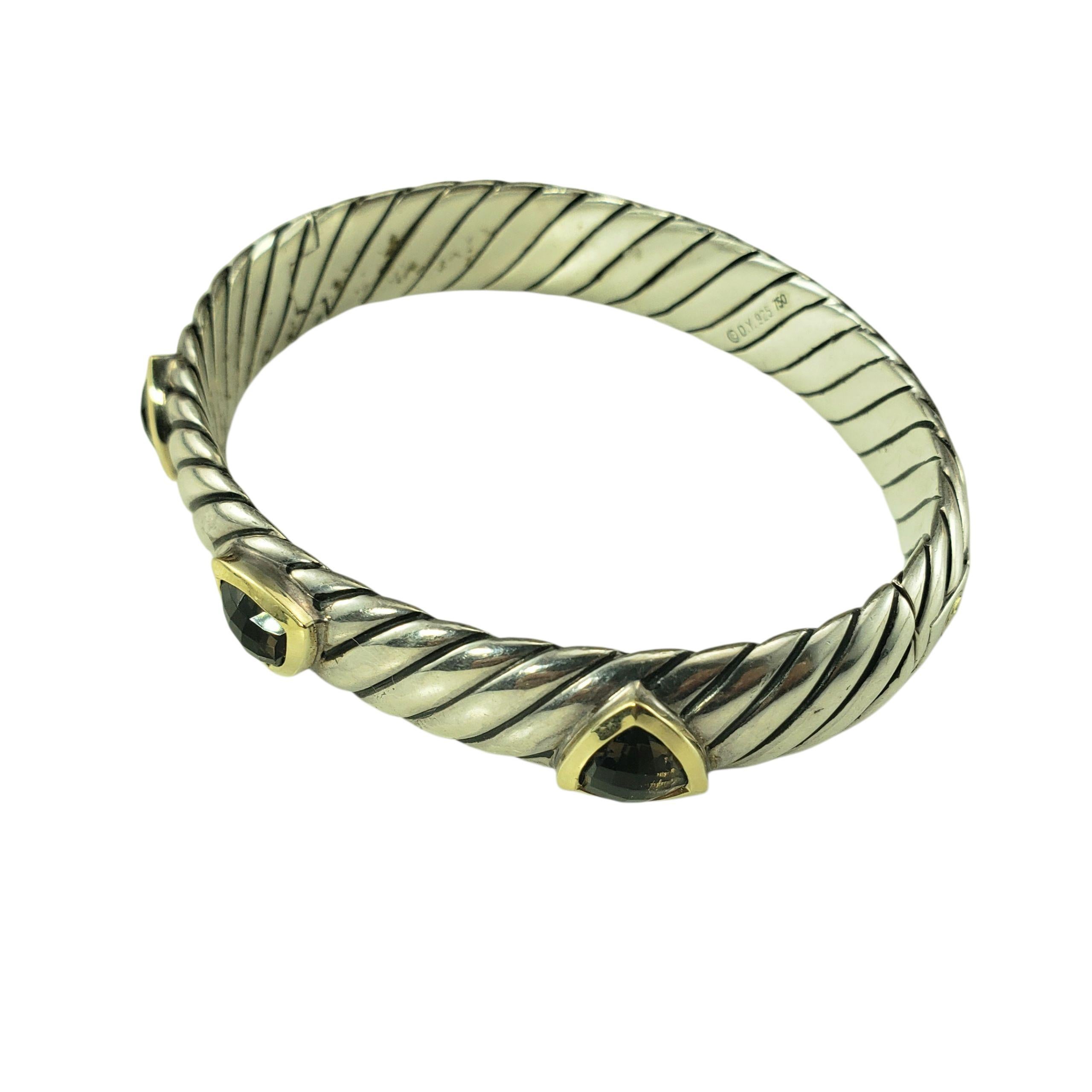 Taglio trillion David Yurman Bracciale in argento sterling e quarzo fumé 18 carati #22959 in vendita