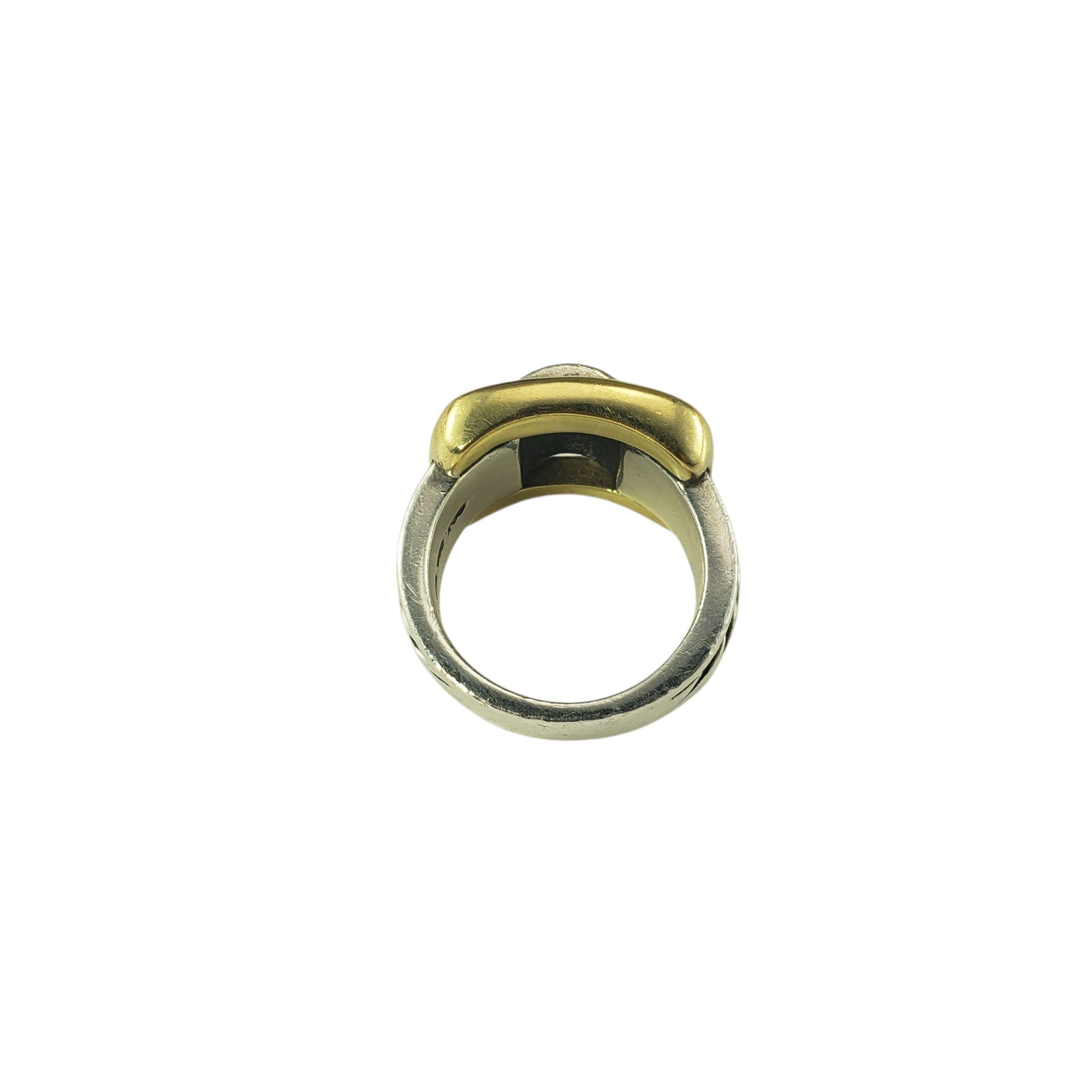 David Yurman Sterling Silver and 18K Yellow Gold Goldes Cable Ring Size 6 #22950 en vente 1
