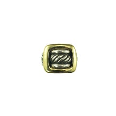 David Yurman Sterling Silver and 18K Yellow Gold Goldes Cable Ring Size 6 #22950