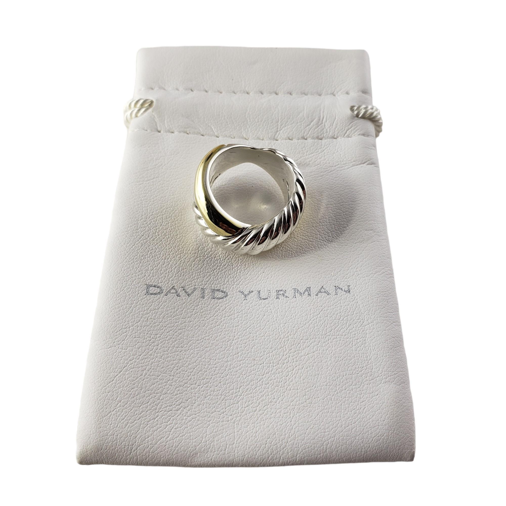 David Yurman Sterling Silver and 18K Yellow Gold Ring Size 6 #15399 en vente 3