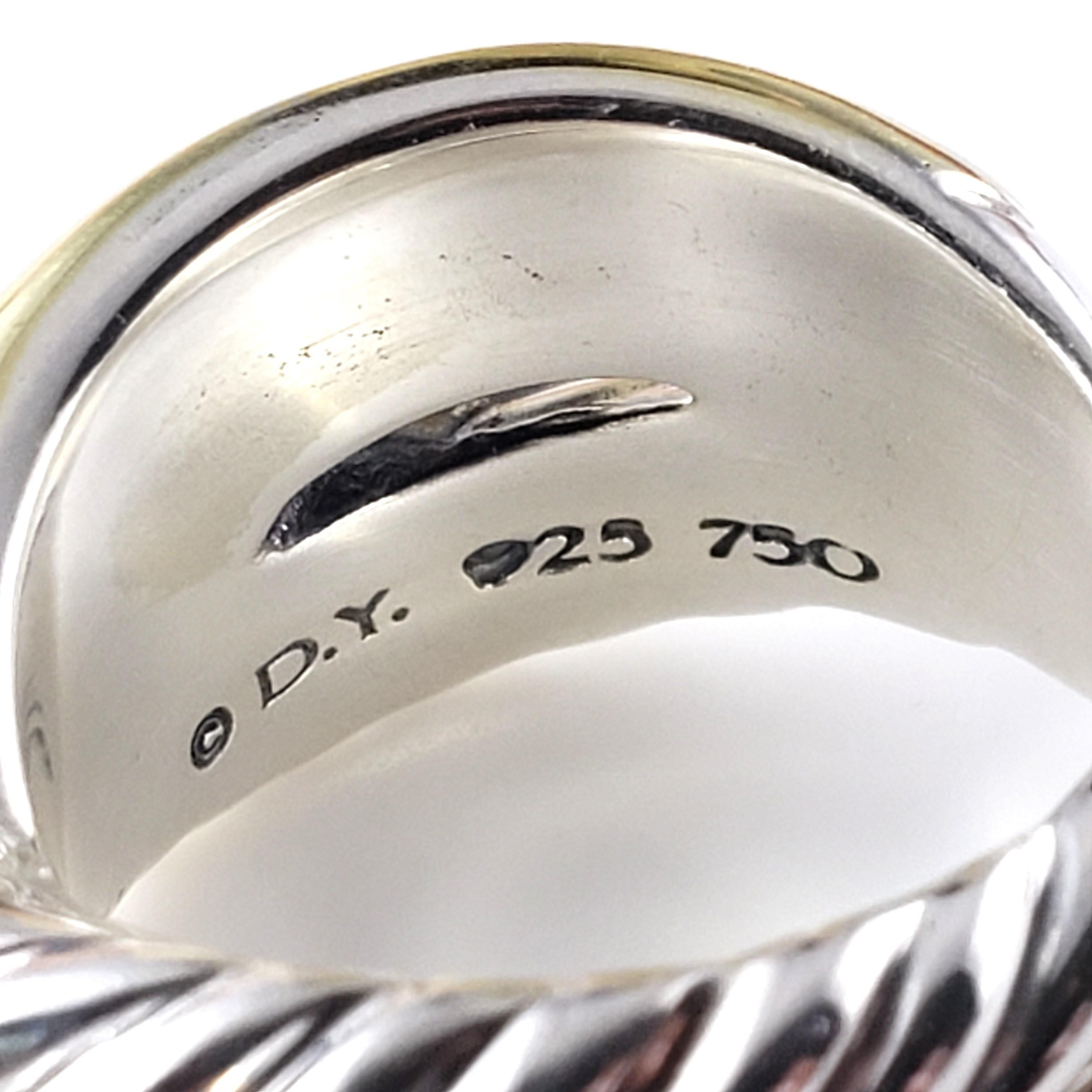 David Yurman Sterlingsilber und 18K Gelbgold Ring Größe 6 #15399 4