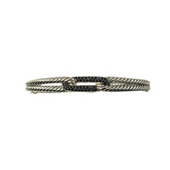 David Yurman Sterling Silver and Black Diamond Labyrinth Bracelet
