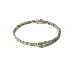David Yurman Sterling Silver and Diamond Labyrinth Single Loop Bracelet #20698
