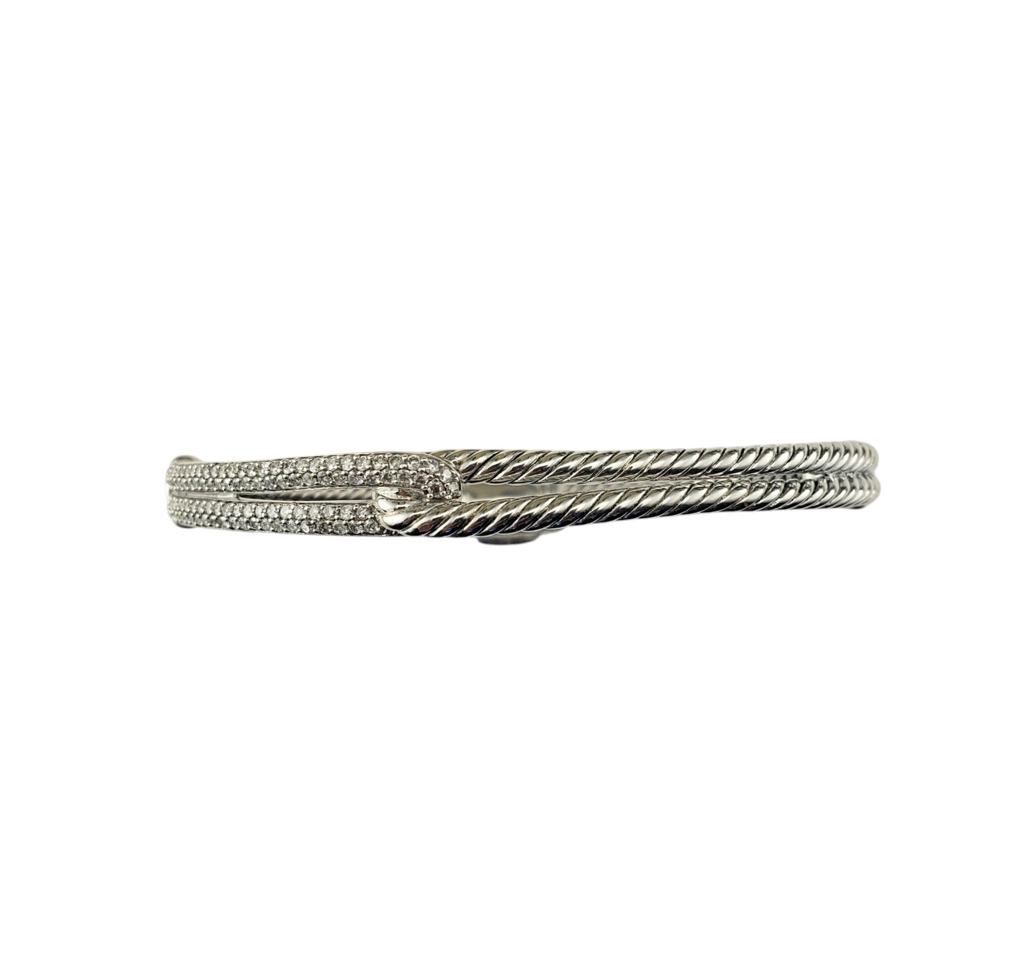 David Yurman Sterling Silver and Diamond Labyrinth Single Loop Bracelet #20698