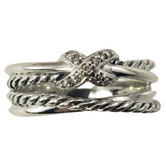 David Yurman Sterling Silver and Diamond Ring Size 6.25