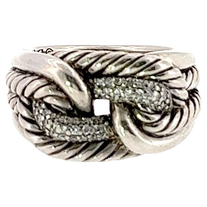 David Yurman Sterling Silber und Diamanten Belmont Link Ring