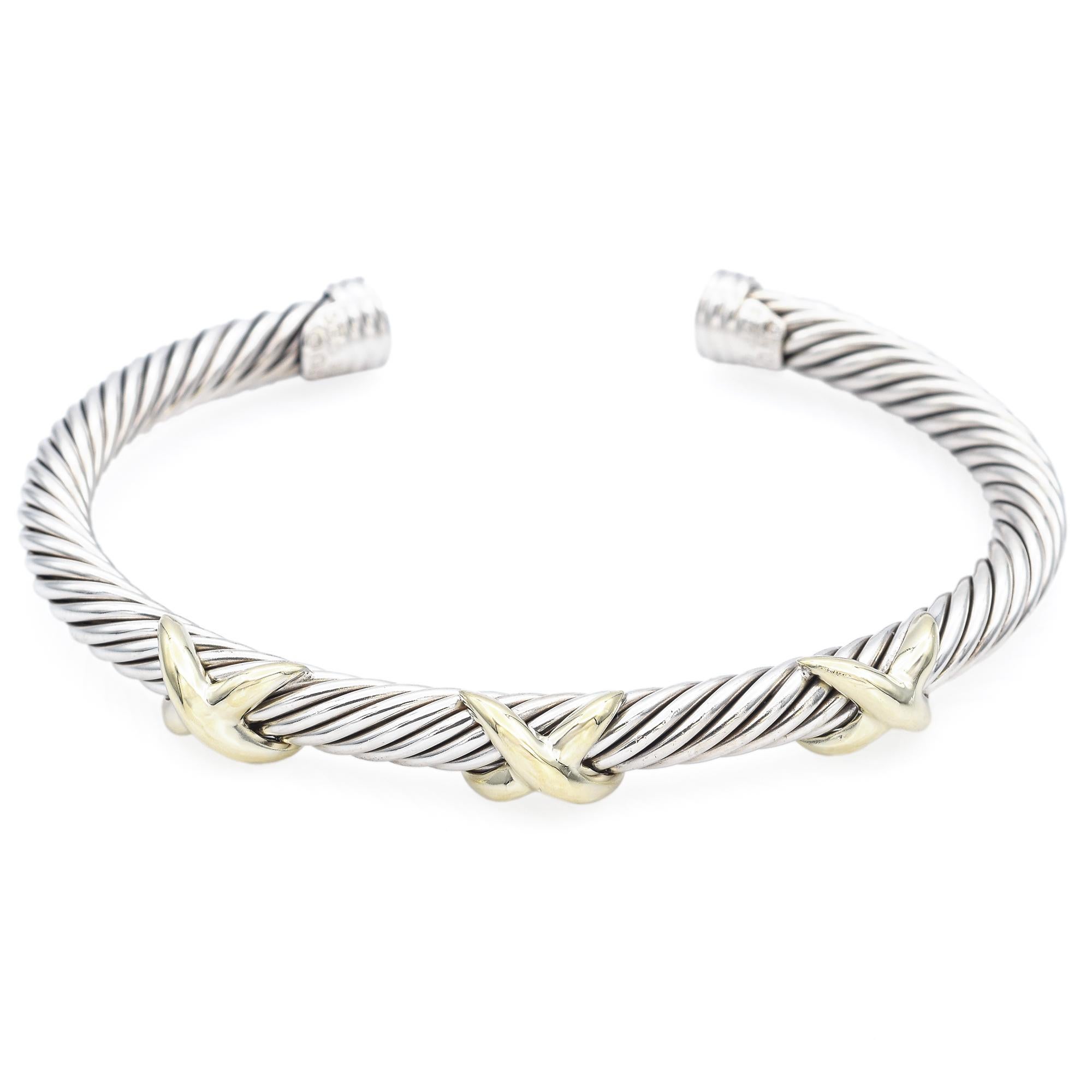 Weight:  28.3 Grams
Width: 5 mm
Bracelet Size: 6.75 Inches 
Hallmarked: D.Y 925 585

ITEM #: BR-1062-092823-10