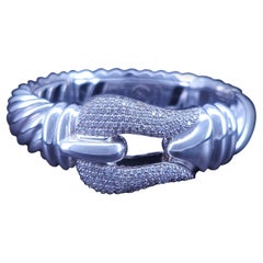 David Yurman Sterling Silver Belt Bracelet with Diamonds