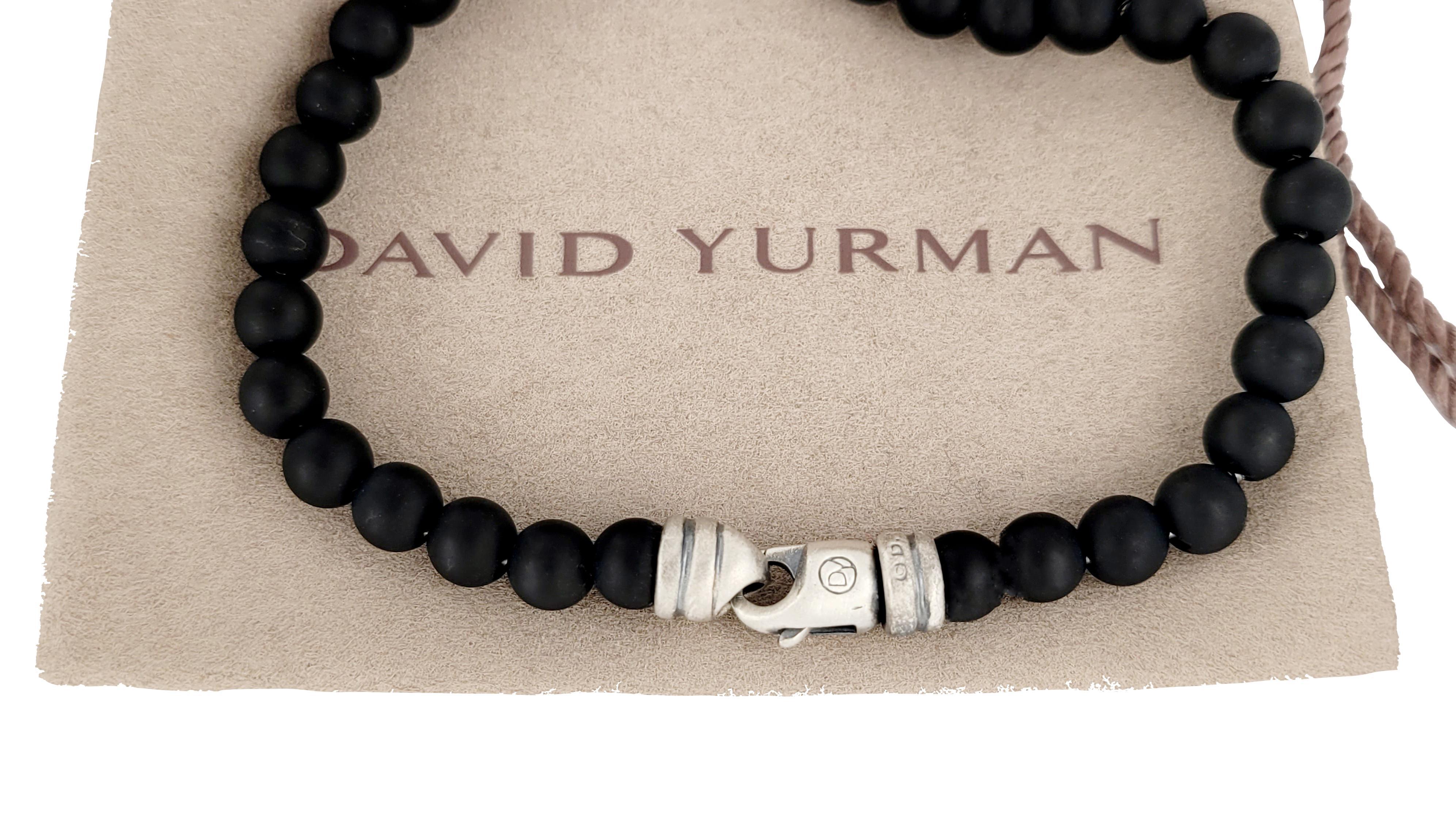 Taglio rotondo David Yurman in argento sterling  Onice nero 6 mm in vendita