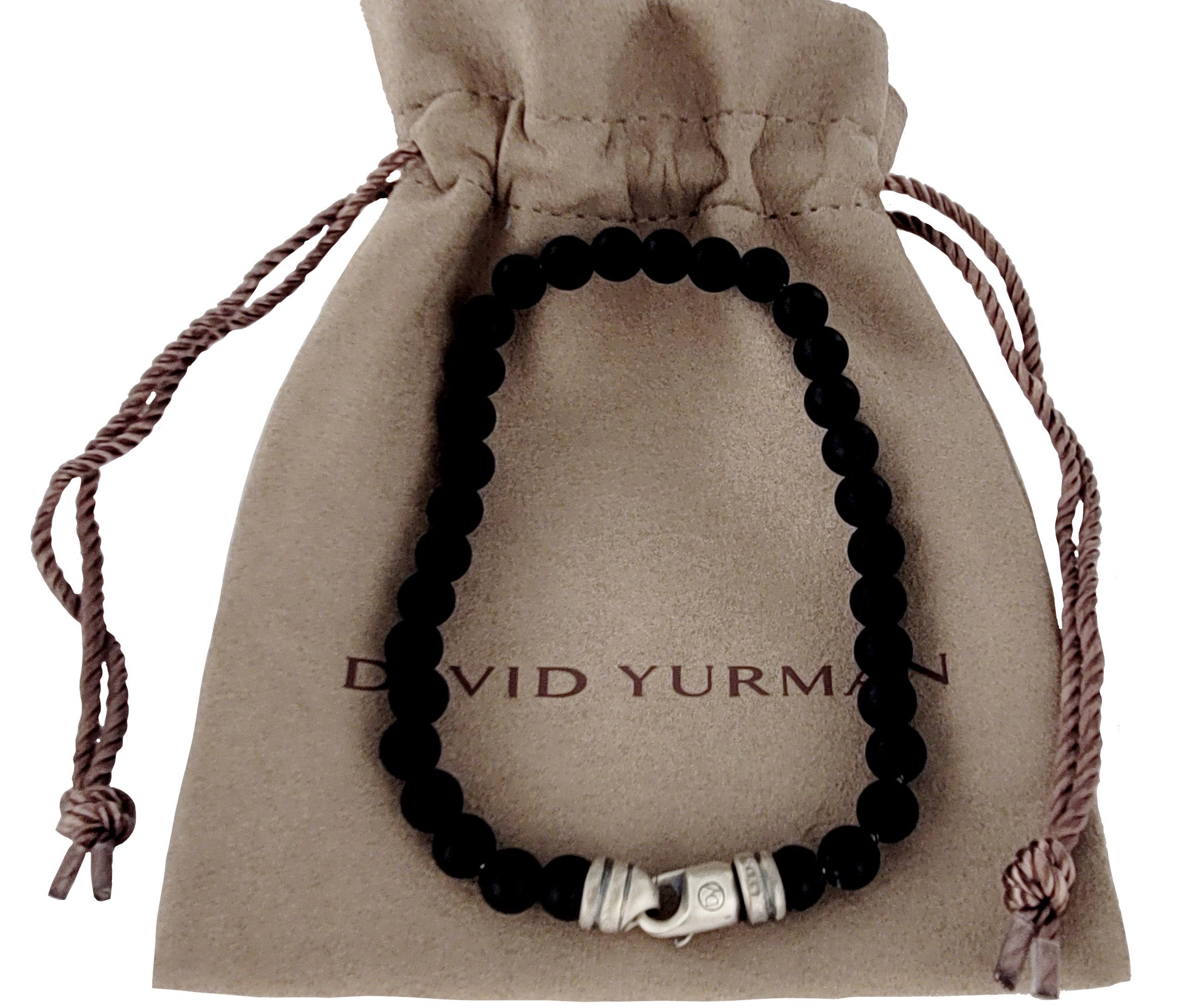 David Yurman in argento sterling  Onice nero 6 mm In condizioni Nuovo in vendita a New York, NY