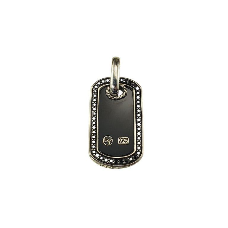 David Yurman Sterling Silver Black Onyx and Black Diamond Dog Tag - Main Image