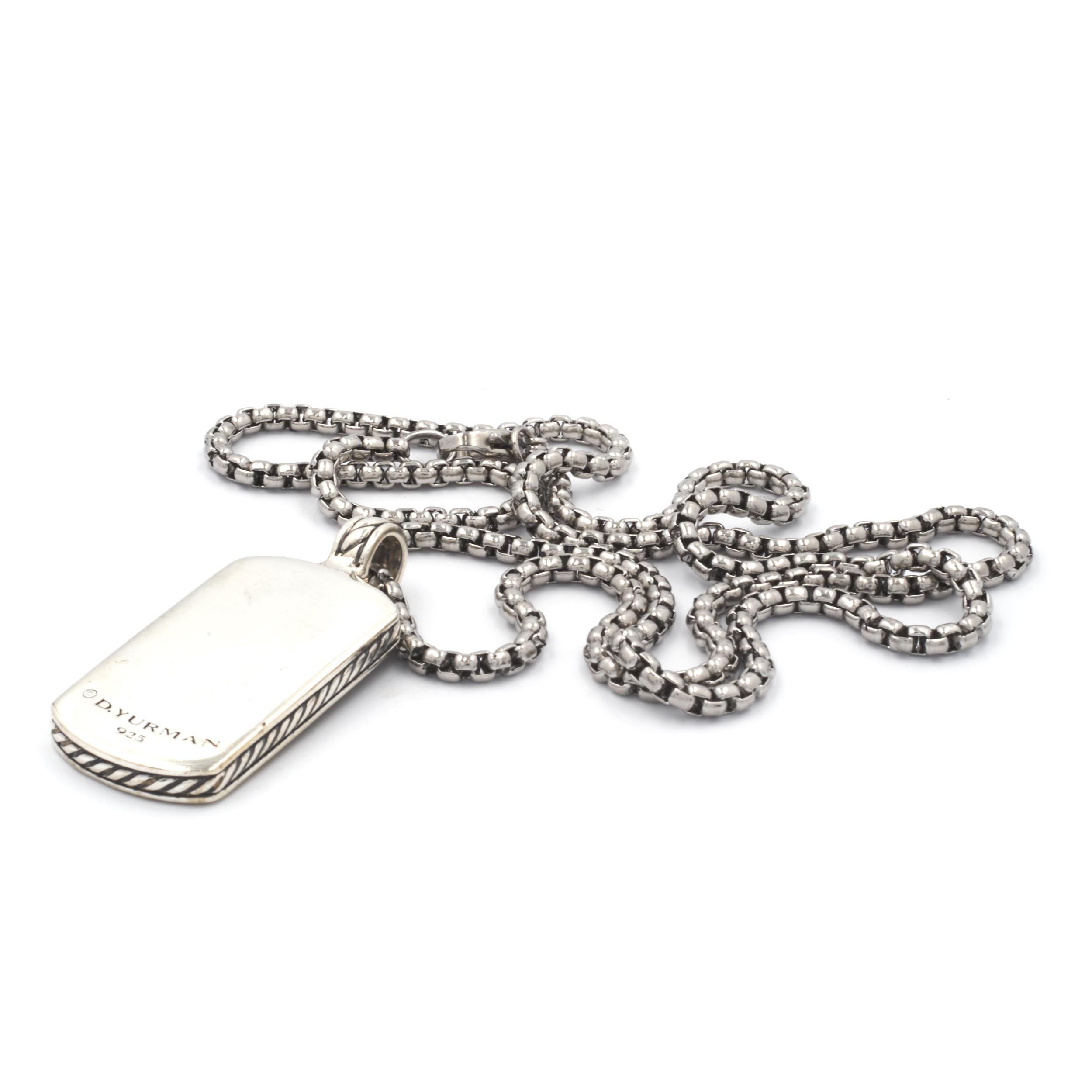 david yurman onyx dog tag