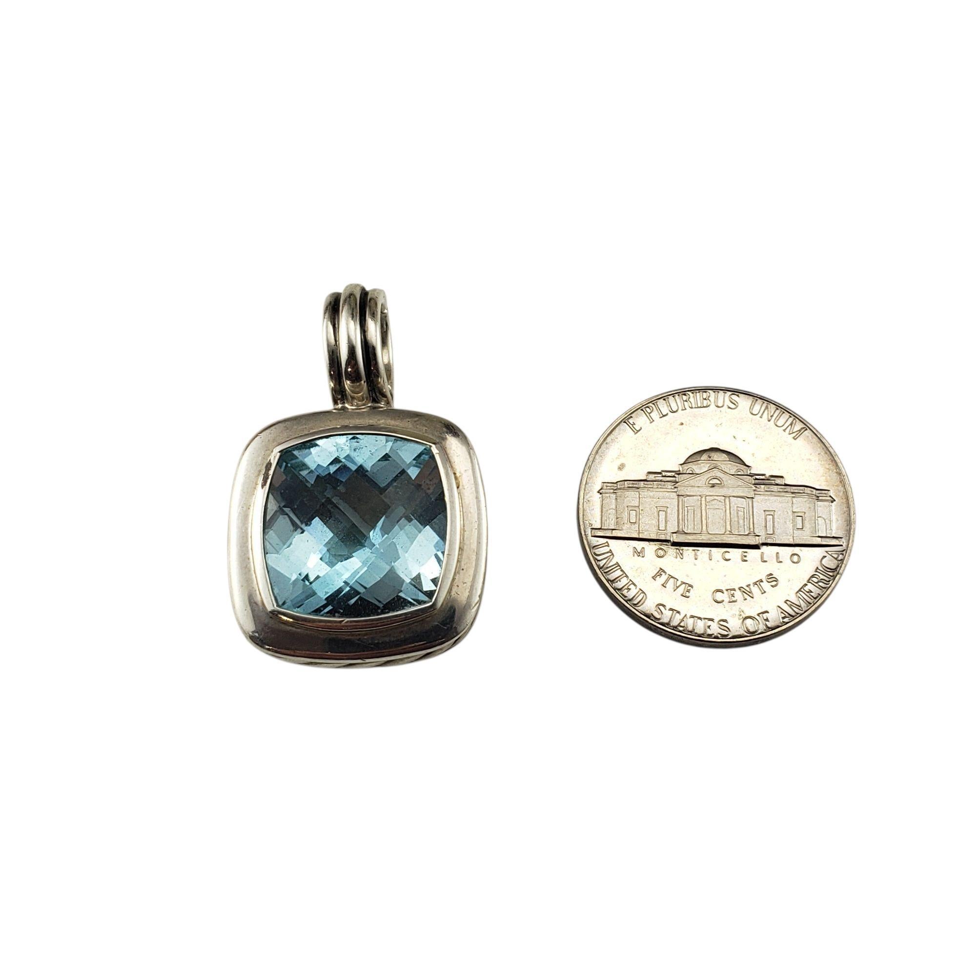 David Yurman Sterling Silver Blue Topaz Albion Pendant Enhancer #22961 For Sale 1