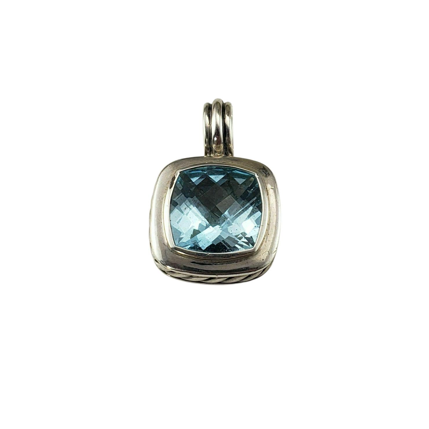 David Yurman Sterling Silver Blue Topaz Albion Pendant Enhancer #22961 For Sale