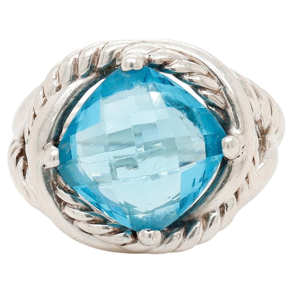 David Yurman - Anello infinito in argento e topazio blu