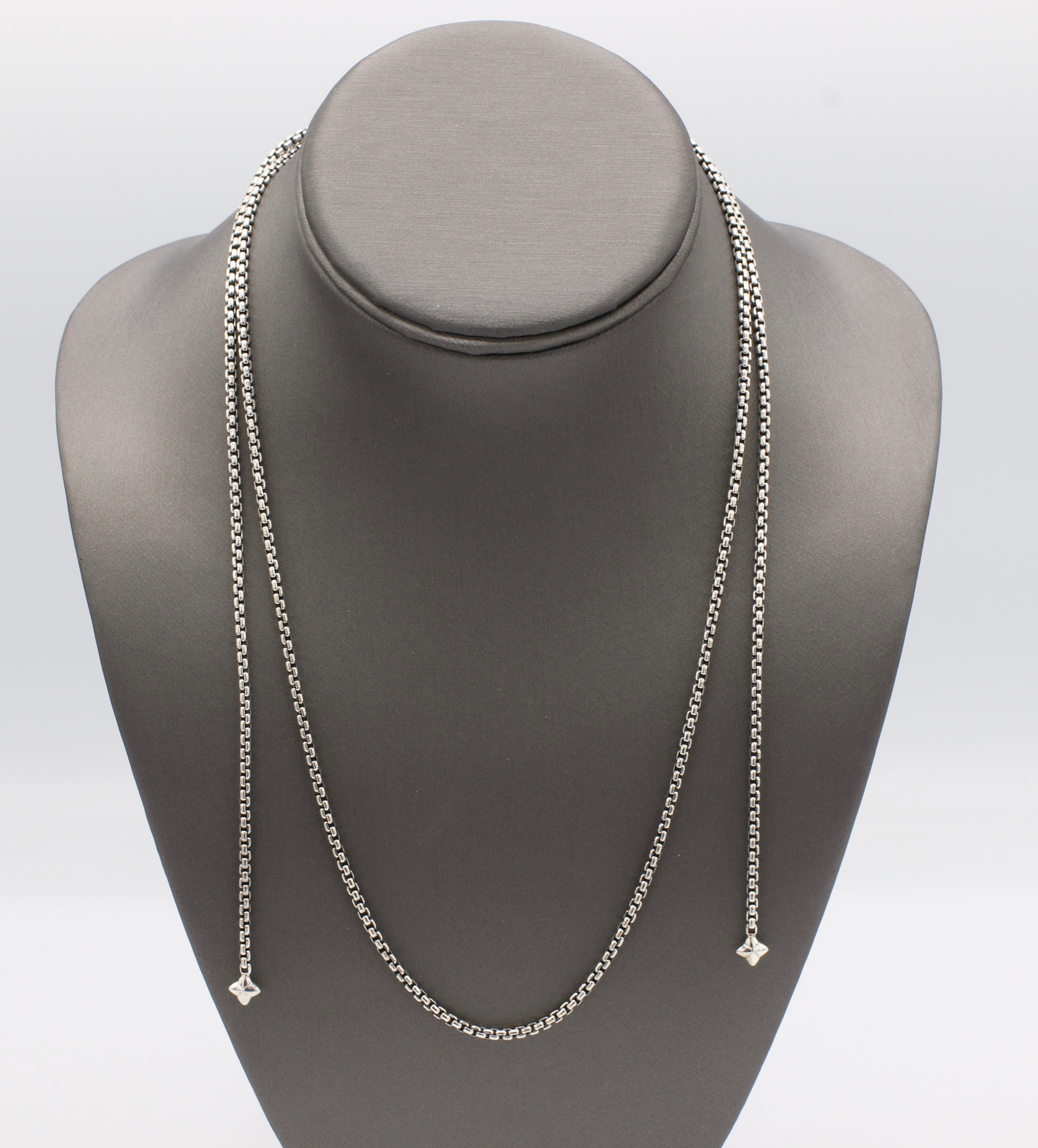 David Yurman Sterling Silber Box Kette Einstellbare Slide Halskette Damen