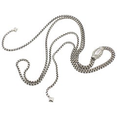 David Yurman Sterling Silber Box Kette Einstellbare Slide Halskette