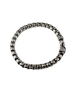 David Yurman Sterling Silver Box Chain Bracelet 7mm #25048