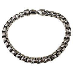 David Yurman Sterling Silver Box Chain Bracelet 7mm #25048