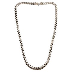 David Yurman Sterling Silver Box Chain Necklace #20082