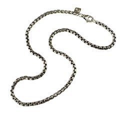 David Yurman Sterling Silver Box Chain Necklace #23015