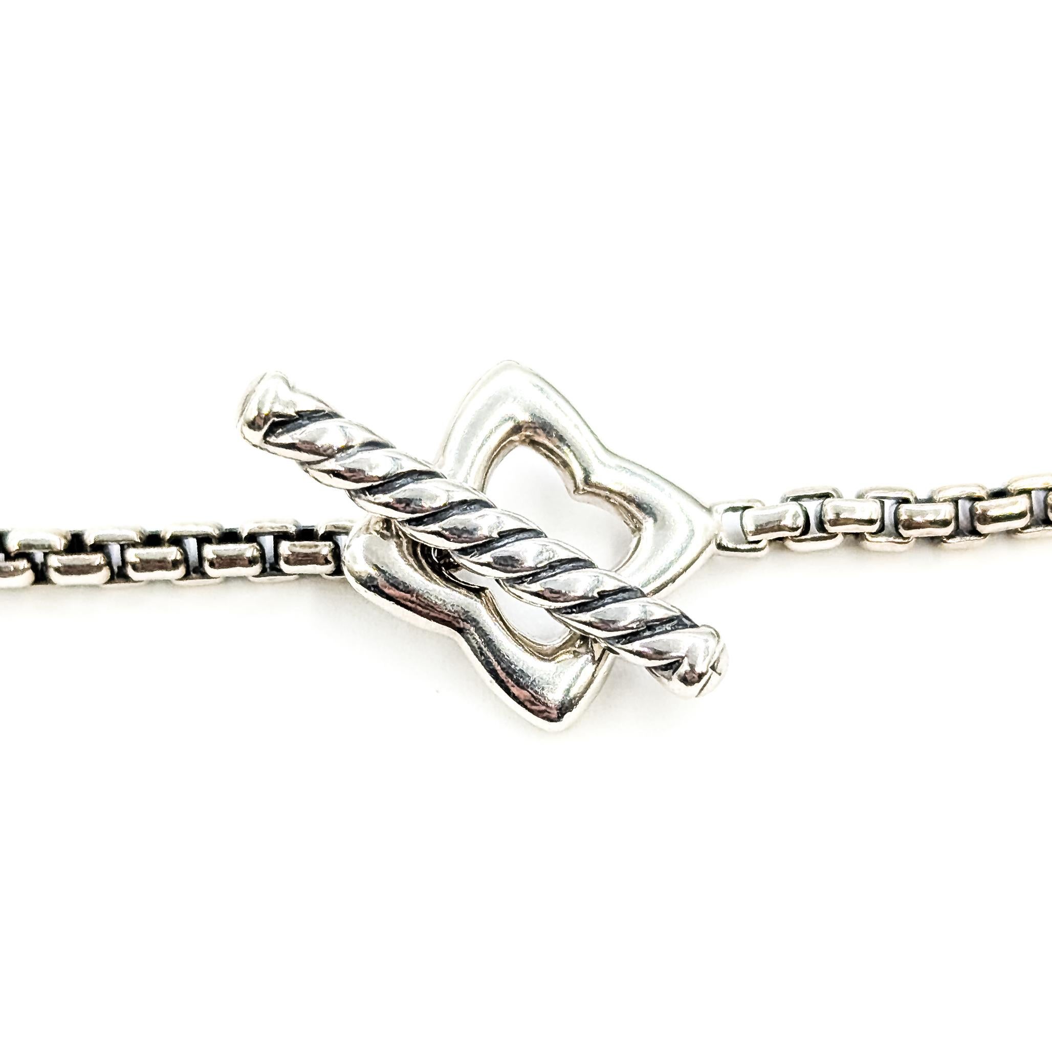 A. David Yurman - Collana a maglie quadrate in argento sterling con stazioni a forma di quadrifoglio in vendita 4