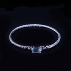 David Yurman Sterling Silver Bracelet with Blue Topaz & Diamonds