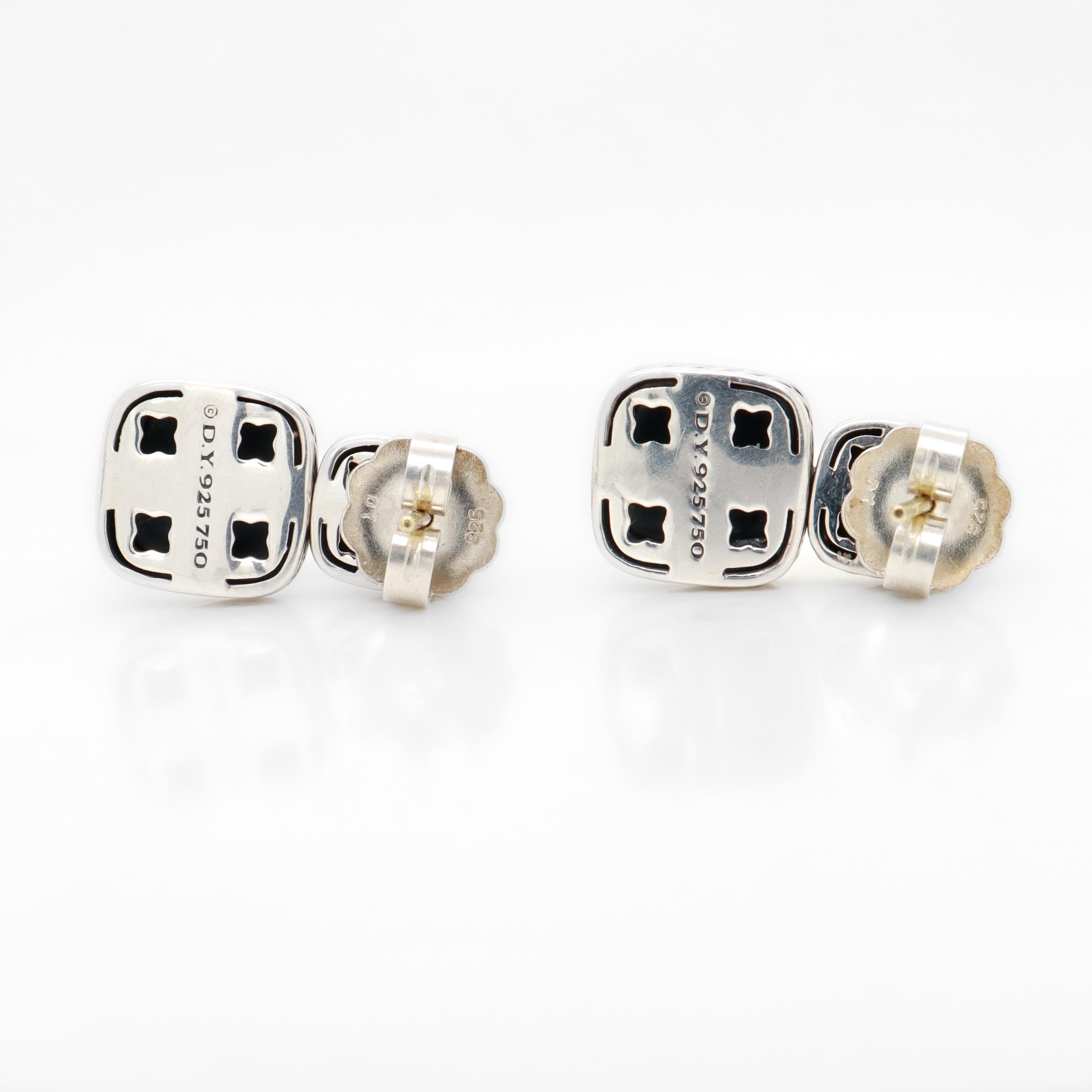 David Yurman - Boucles d'oreilles pendantes en argent sterling et or 18 ct. en vente 7
