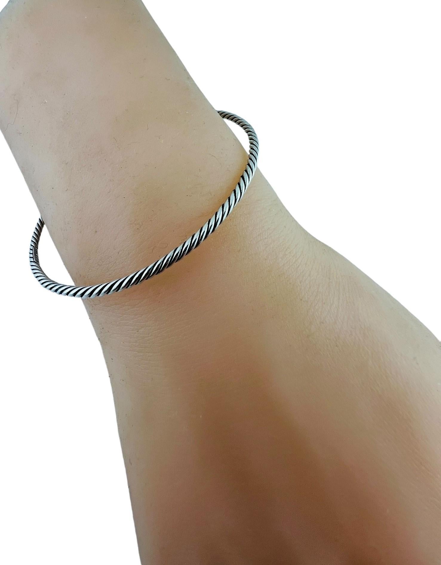 David Yurman Sterling Silver Cable Bangle Bracelet #16553 3