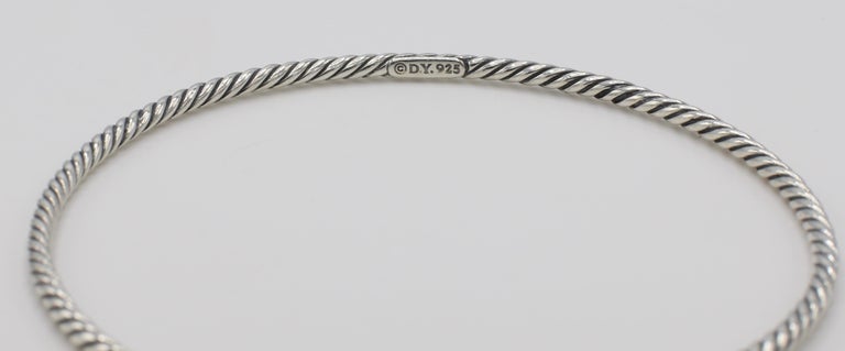 David Yurman Sterling Silver Cable Bangle Bracelet at 1stDibs