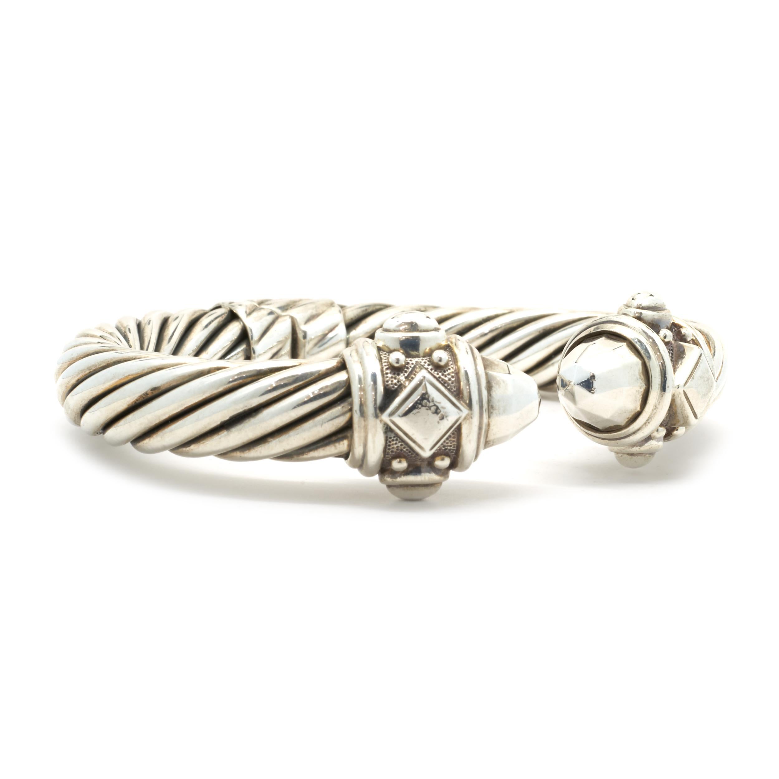 Sterlingsilber Kabel-Armreif von David Yurman im Zustand „Hervorragend“ in Scottsdale, AZ