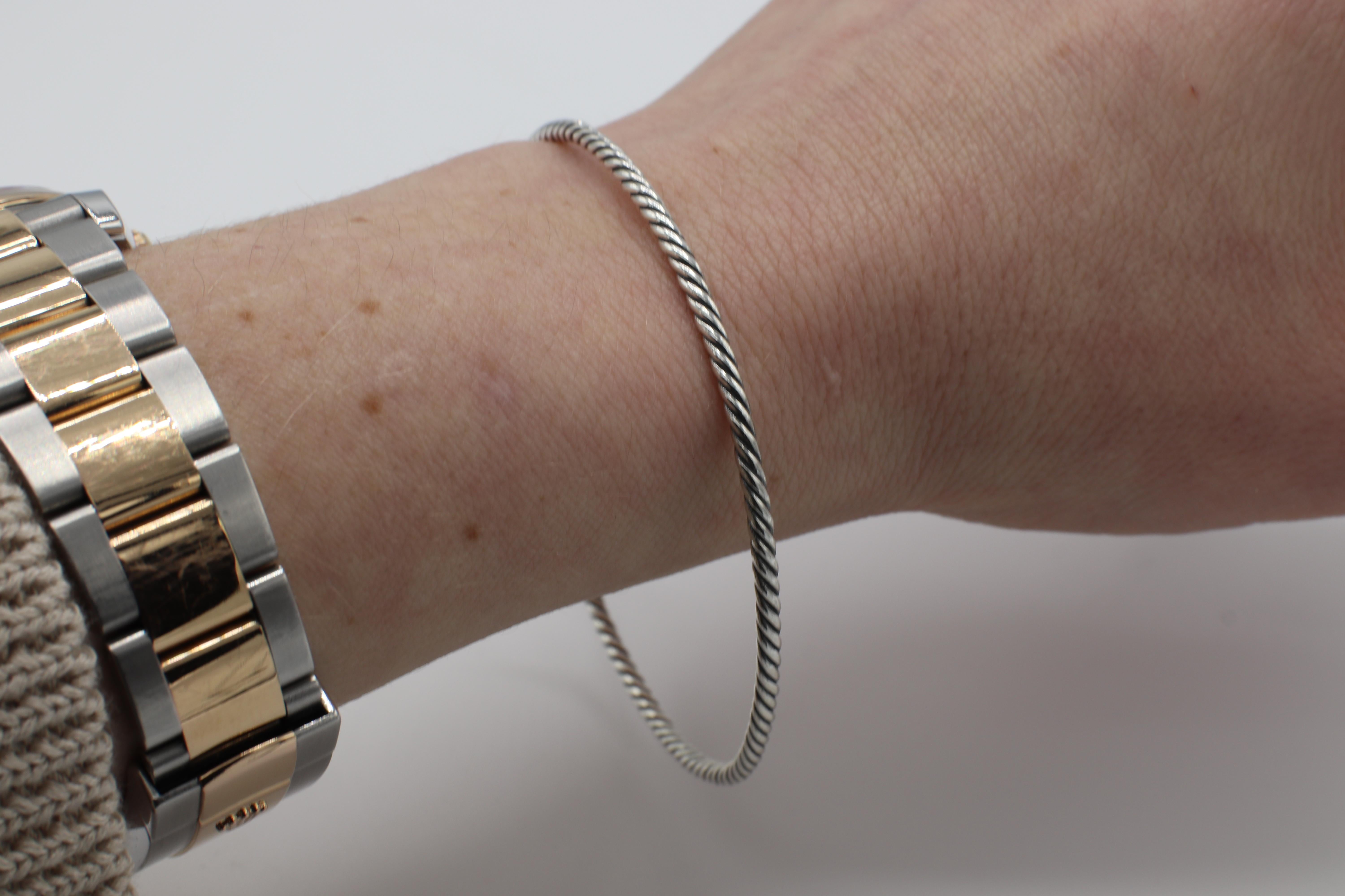 Sterlingsilber Kabel-Armreif von David Yurman im Zustand „Hervorragend“ in  Baltimore, MD
